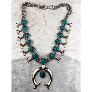 Vintage Goldette Necklace Faux Squash Blossom 26"